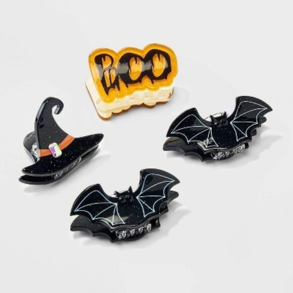 Bundle of Spooky brand Halloween 3-pk Loop Earrings + 4-pk Small Hair Clips NWT - Picture 7 of 7